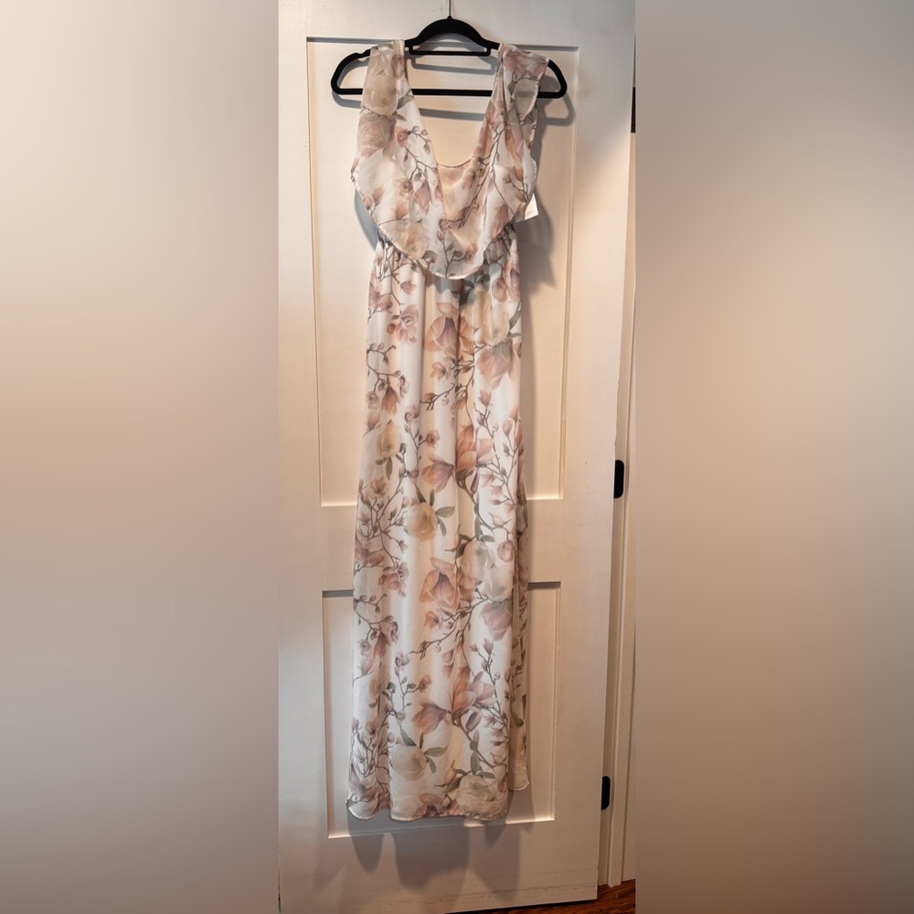 Show me your mumu Katelyn Cheon Floral Maxi gown with Ruffle Detail women’s S
